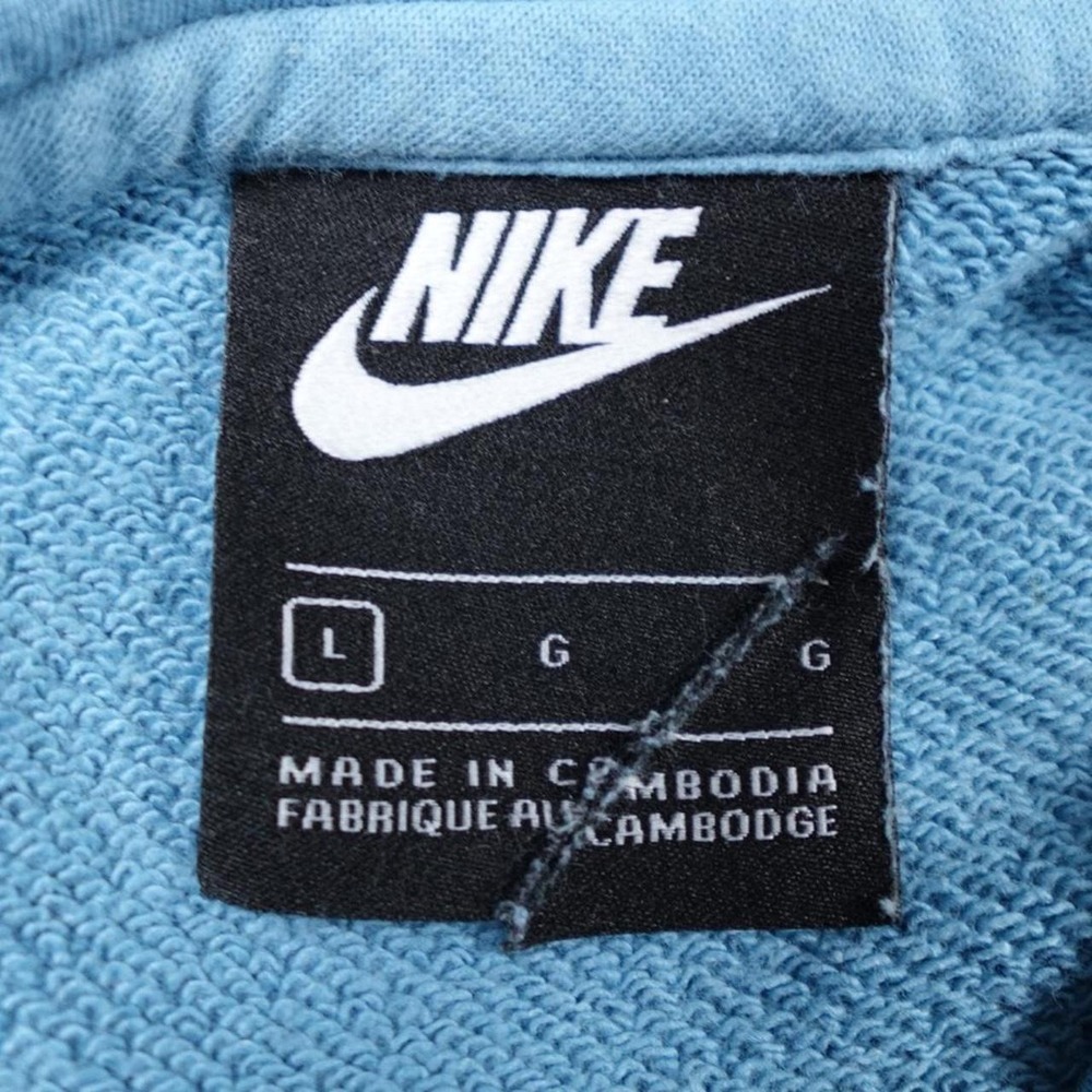 Nike Swoosh Hoodie Cerulean Blue Women's/Unisex L Oversized Fit Double Swoosh - Picture 4 of 8